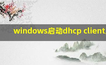 windows启动dhcp client服务